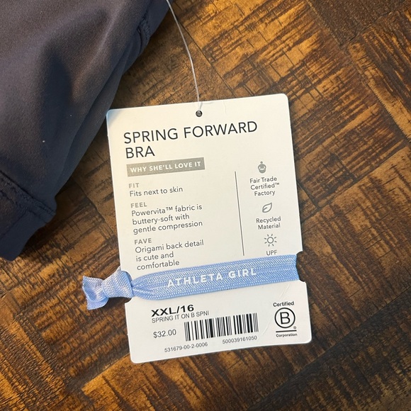 NWT Athleta Girl spring forward bra - Picture 3 of 4